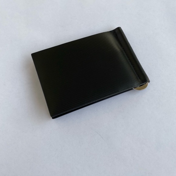 MontBlanc Wallet Black Leather With Money Clip - Picture 2 of 5